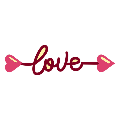 Love arrow flat PNG Design