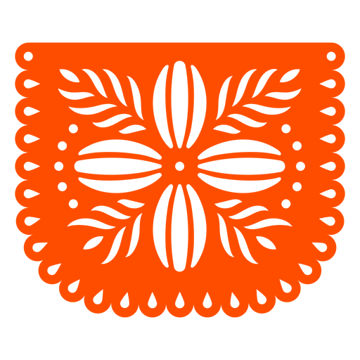 Papel picado flor de naranja Diseño PNG