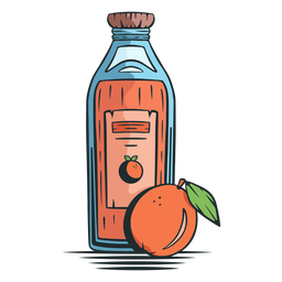 Garrafa de suco de laranja desenhada à mão Desenho PNG