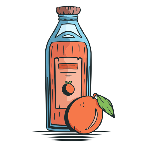 Garrafa de suco de laranja desenhada à mão Desenho PNG