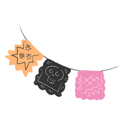 Papel picado 3 colors PNG Design