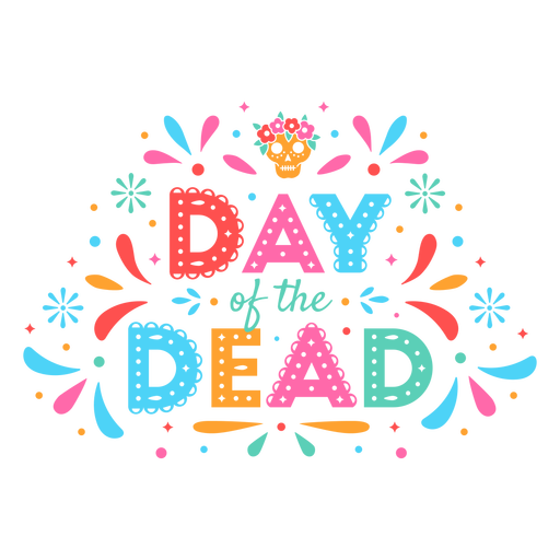 Papel picado skull lettering PNG Design