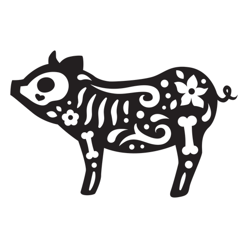 Cráneo de cerdo cortado Diseño PNG