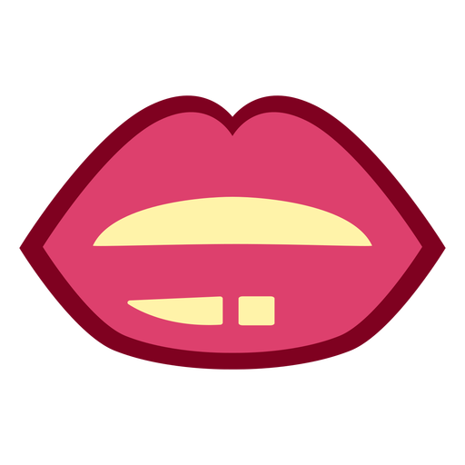 Pink lips flat PNG Design