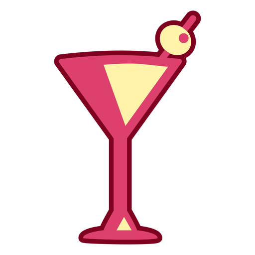 Bebida alcoólica rosa plana Desenho PNG