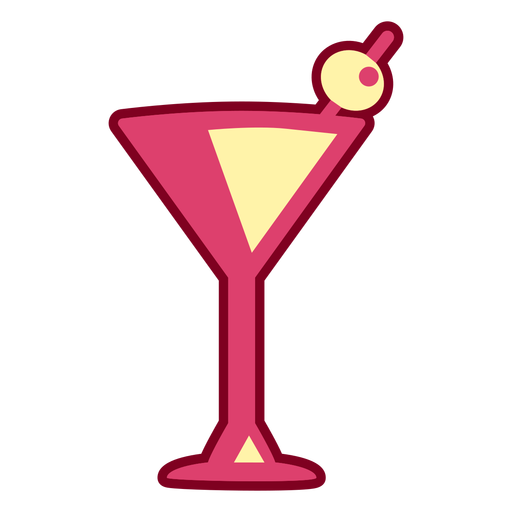 Pink alcoholic drink flat PNG Design