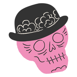 Calavera rosa con sombrero Transparent PNG