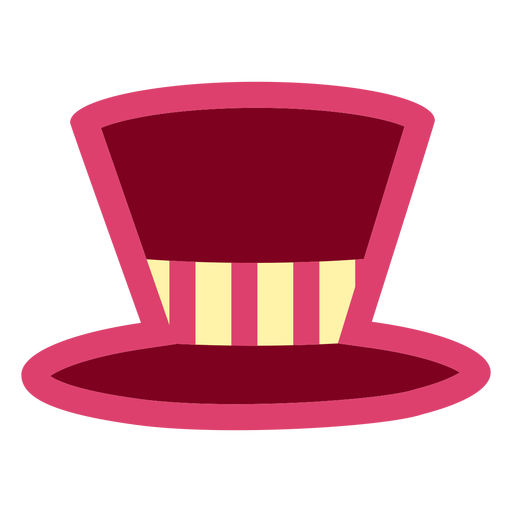 Sombrero de copa rosa plano