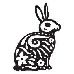 Crânio de coelho cortado Desenho PNG