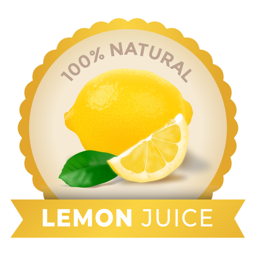 Realistic lemon juice label PNG Design
