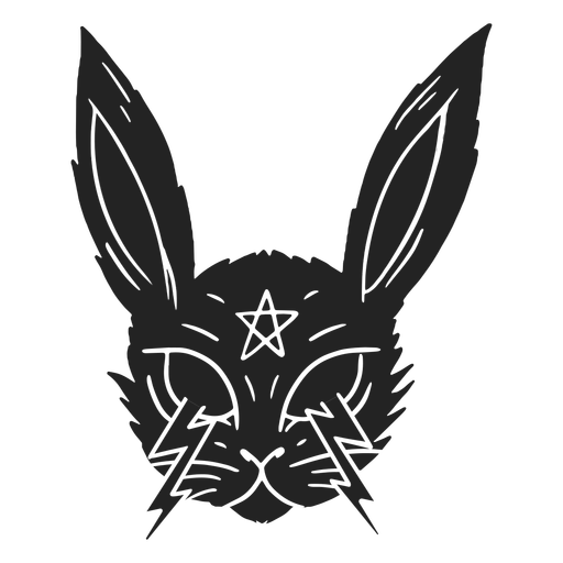 Satanisches Kaninchen Halloween ausgeschnitten PNG-Design