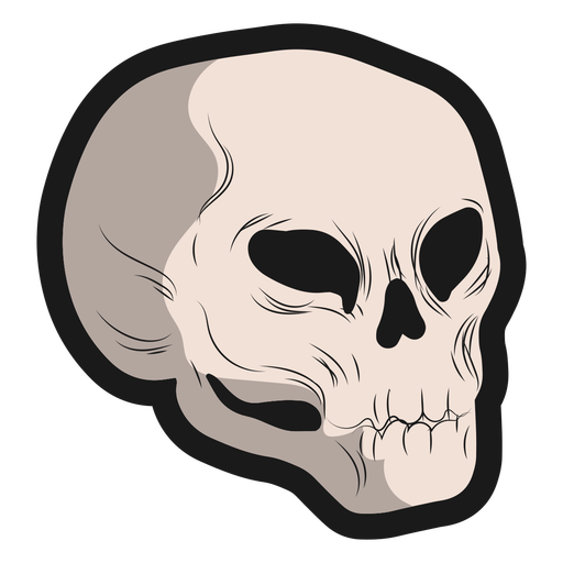 Side skull halloween sticker PNG Design