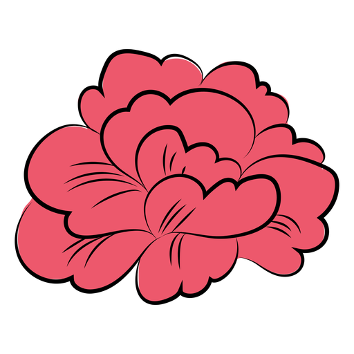 Einfache rosa Blume flach PNG-Design