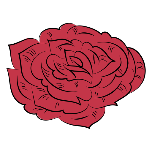 Rosa simples desenhada à mão Desenho PNG
