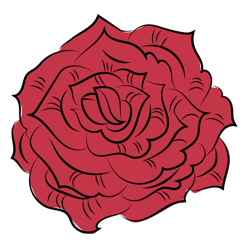 Single rose nature hand drawn PNG Design