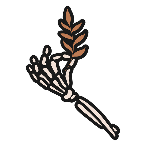 Skeleton hand sticker PNG Design