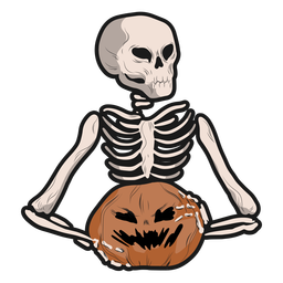 Pegatina esqueleto jack o lantern Diseño PNG