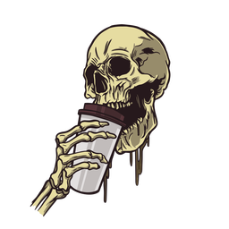 Ilustración de café de cráneo Diseño PNG
