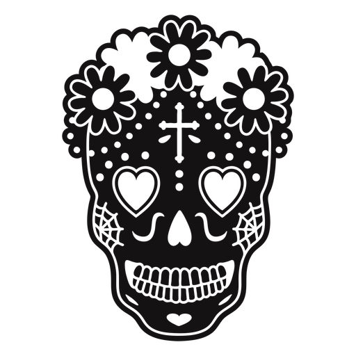 Skull heart eyes cut out PNG Design