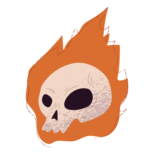 Crânio em chamas texturizado Desenho PNG