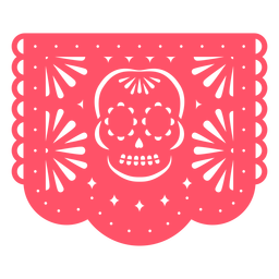 Calavera rosa papel picado Transparent PNG
