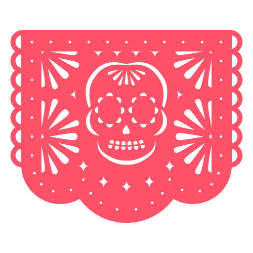 Skull pink papel picado PNG Design