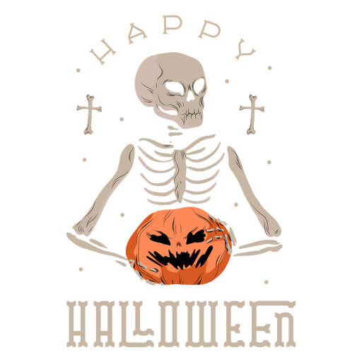 Skull pumpkin halloween badge