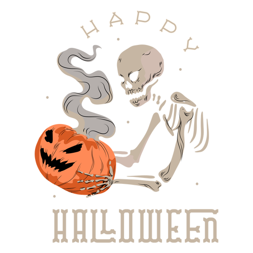 Skull pumpkin smoke badge