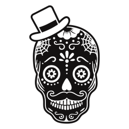 Sombrero de copa con calavera recortada Diseño PNG