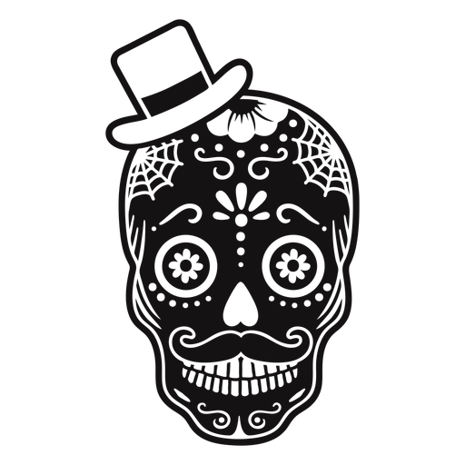 Skull top hat cut out