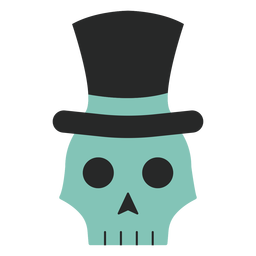 Skull top hat flat PNG Design