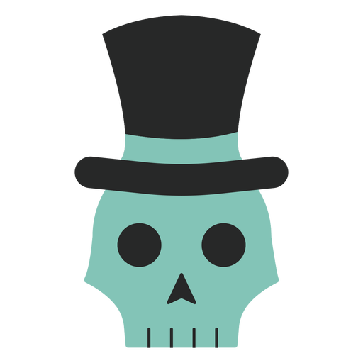 Skull top hat flat PNG Design