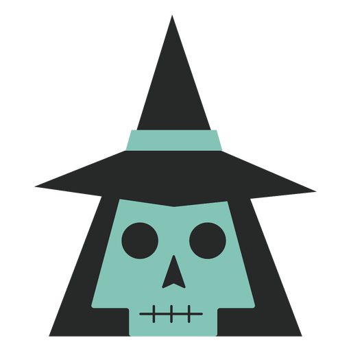 Skull witch flat PNG Design