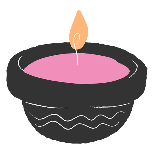 Small pink candle PNG Design