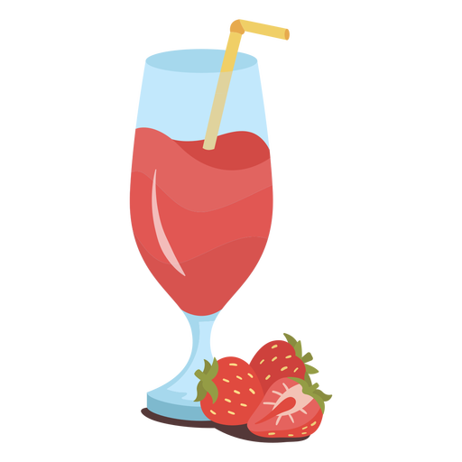 Strawberry juice flat PNG Design