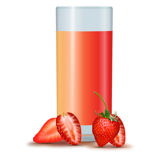 Design realista de suco de morango