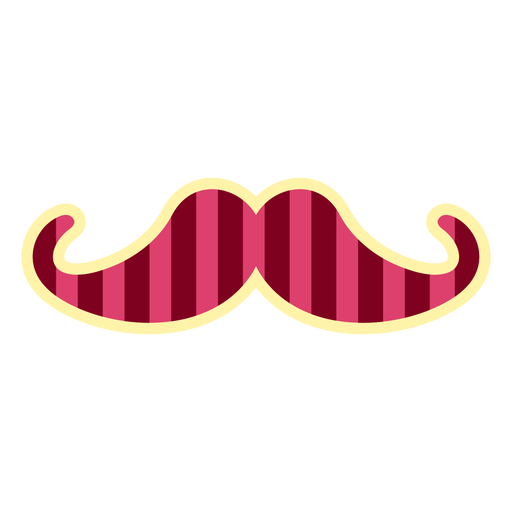 Bigote de rayas planas Diseño PNG