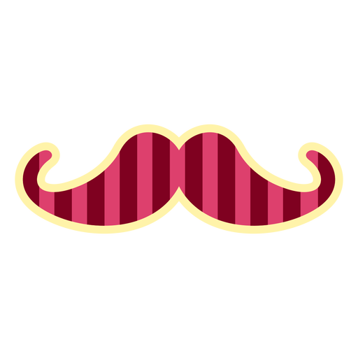 Stripe moustache flat PNG Design