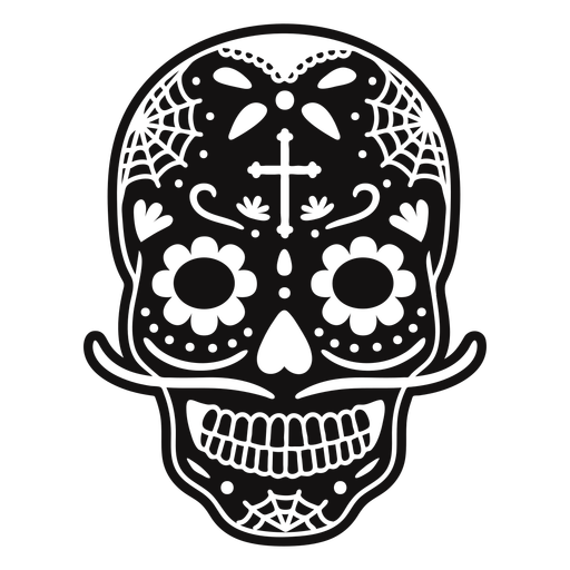 Sugar skull cross cut out PNG Design