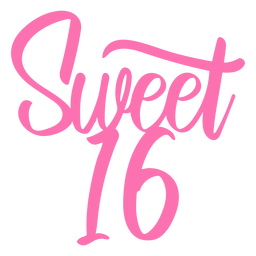 Sweet 16 Pink Lettering PNG & SVG Design For T-Shirts