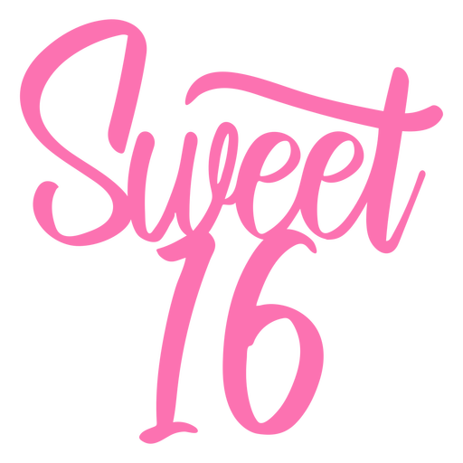 Sweet 16 letras rosa Desenho PNG