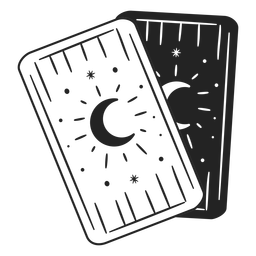 Cartas de tarô lua traço de halloween Desenho PNG