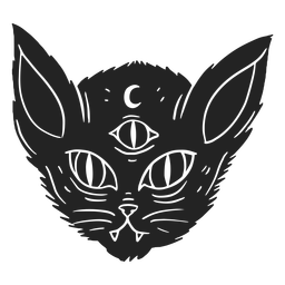 Three eyed cat halloween cut out Transparent PNG