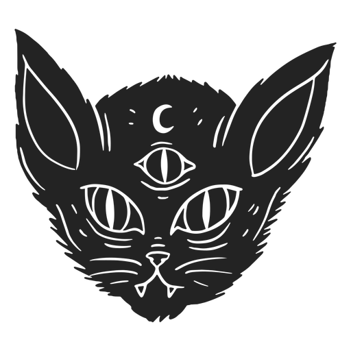 Dreiäugige Katze Halloween ausgeschnitten PNG-Design