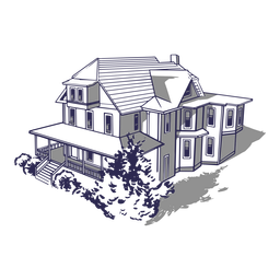 Dibujado a mano casa de tres pisos Transparent PNG