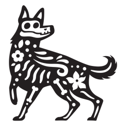 Cráneo de lobo cortado Diseño PNG