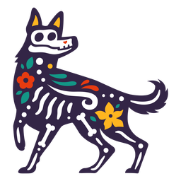 Otomi cráneo de lobo Diseño PNG