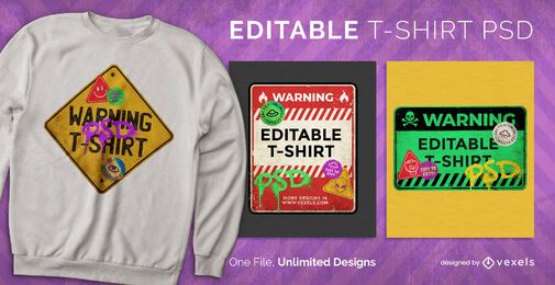 Warning sign scalable t-shirt psd Warning sign scalable t-shirt psd