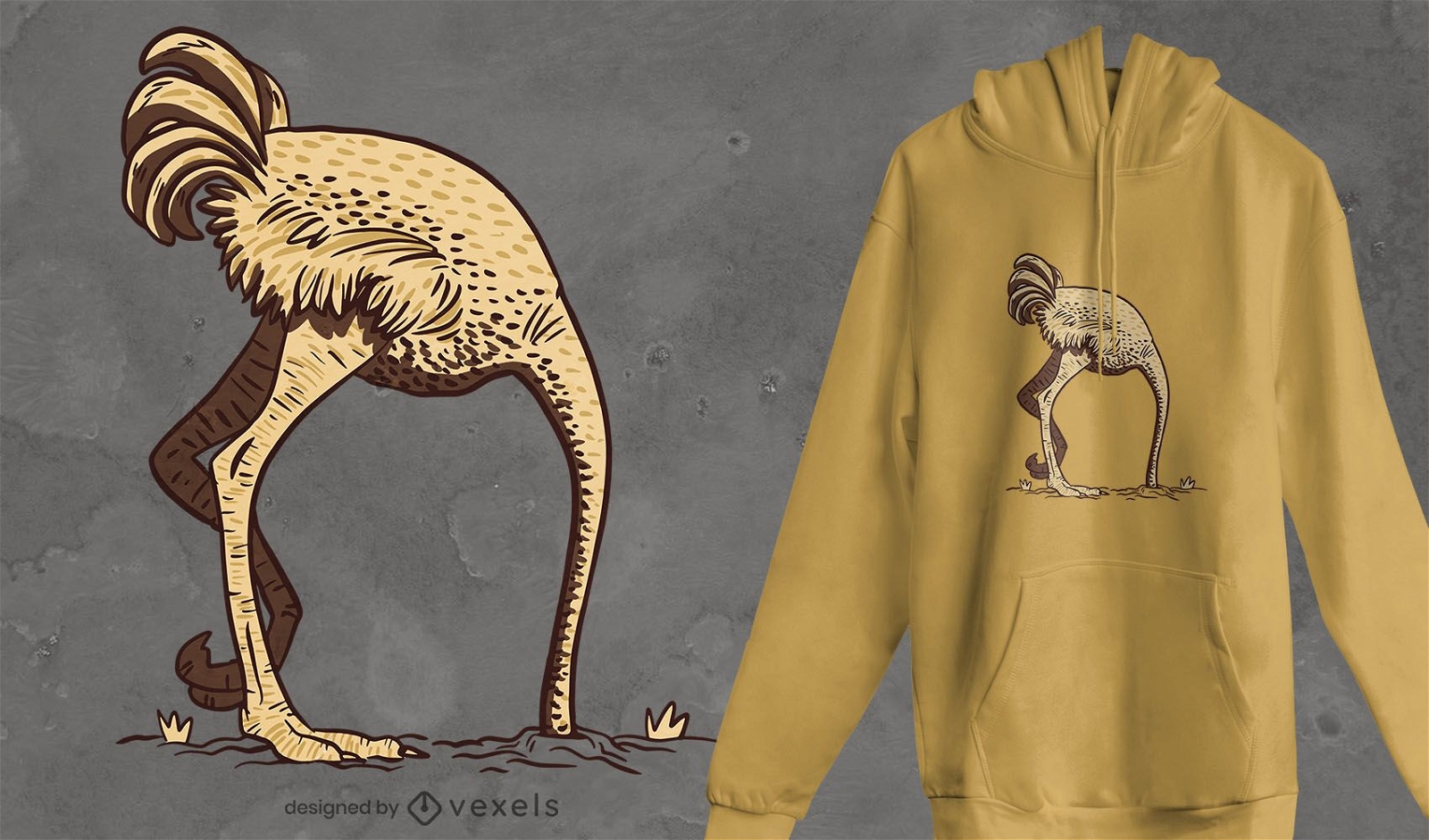 Design de t-shirt de areia de avestruz