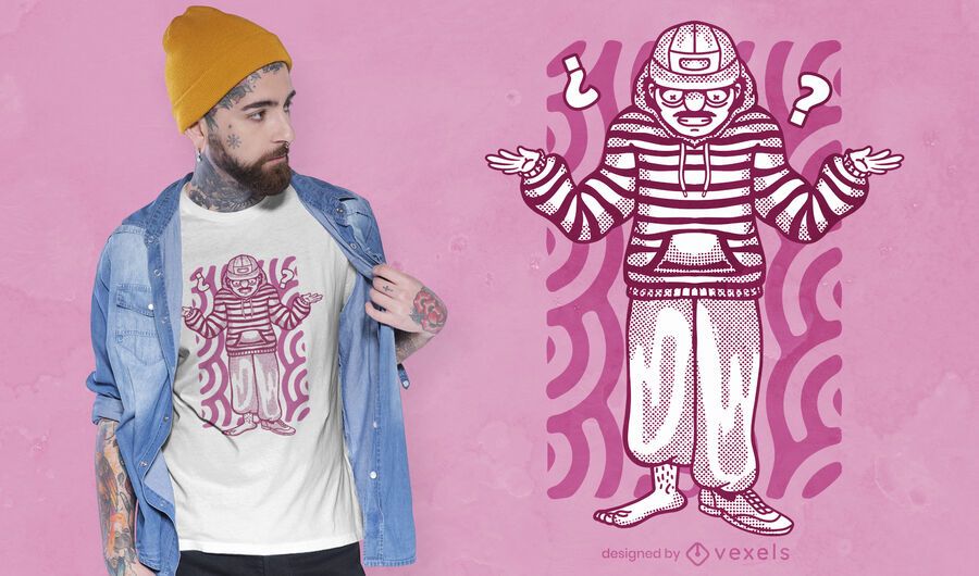Confused man t-shirt design Confused man t-shirt design